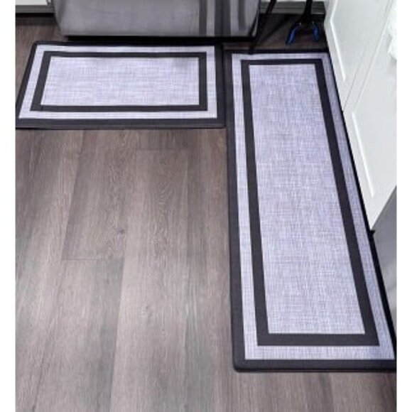New Kitchen Mat [2 PCS] Cushioned Anti-Fatigue Non-Skid Waterproof Rugs - Picture 2 of 2
